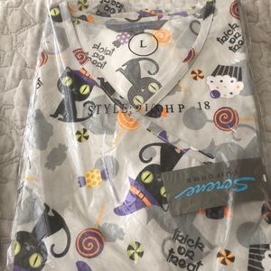 Kitty Halloween Cats Scrub top